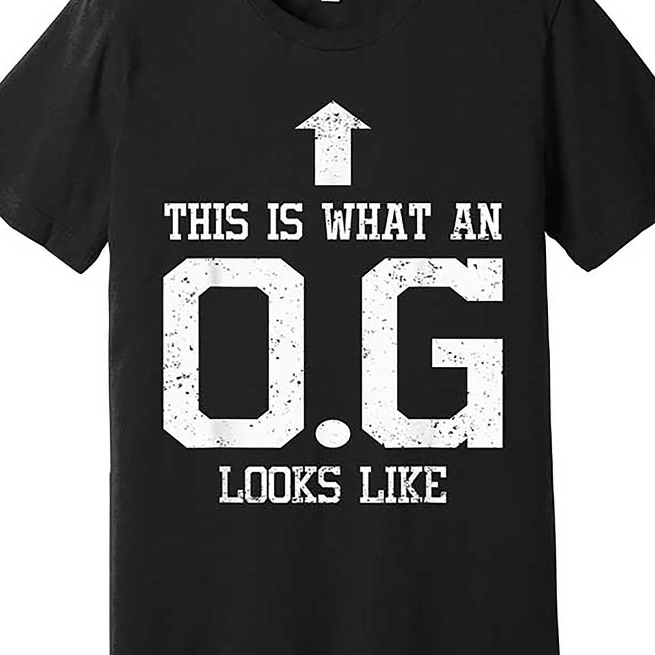 OG T-Shirt Original Gangster T-Shirt Vater Opa Onkel Geschenk Premium T-Shirt 556973 Fun Herren Kurzarm Grafik T-Shirt Kollektion Schwarz TT2