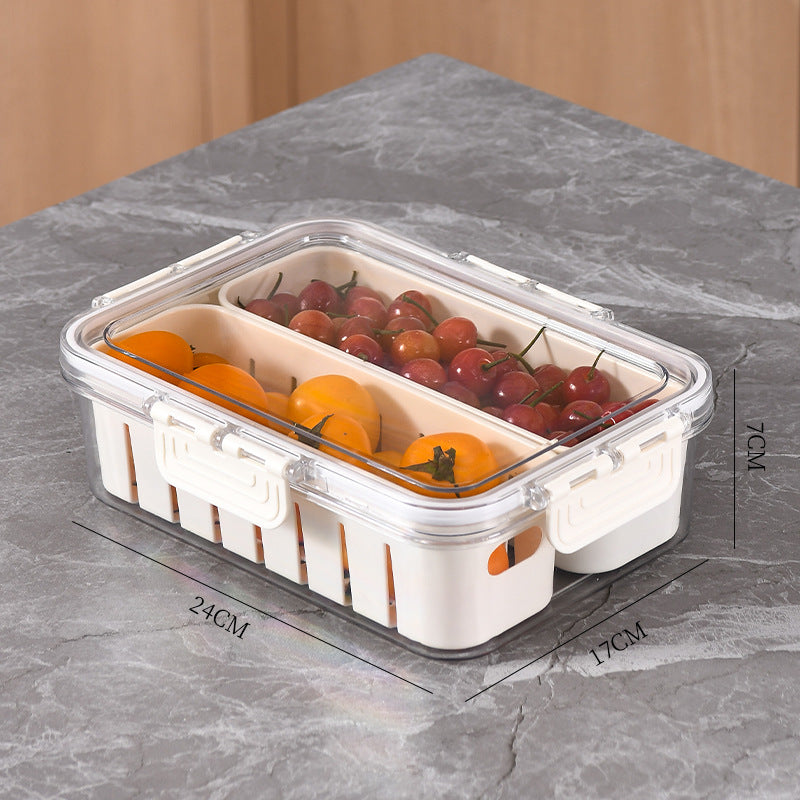 Kitchen Gadget Compartments Divided Serving Tray With Lid Veggie Tray Portable Snack Box Food Container For Biscuits Candy Fruits Nuts