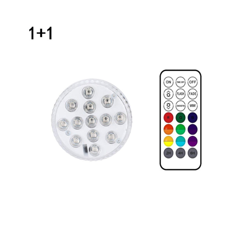 13 Led Submersible Light for Swimming Pool Garden Fountain Bathroom IP68 Waterproof Underwater Lamp with Suction Cup RF Remote