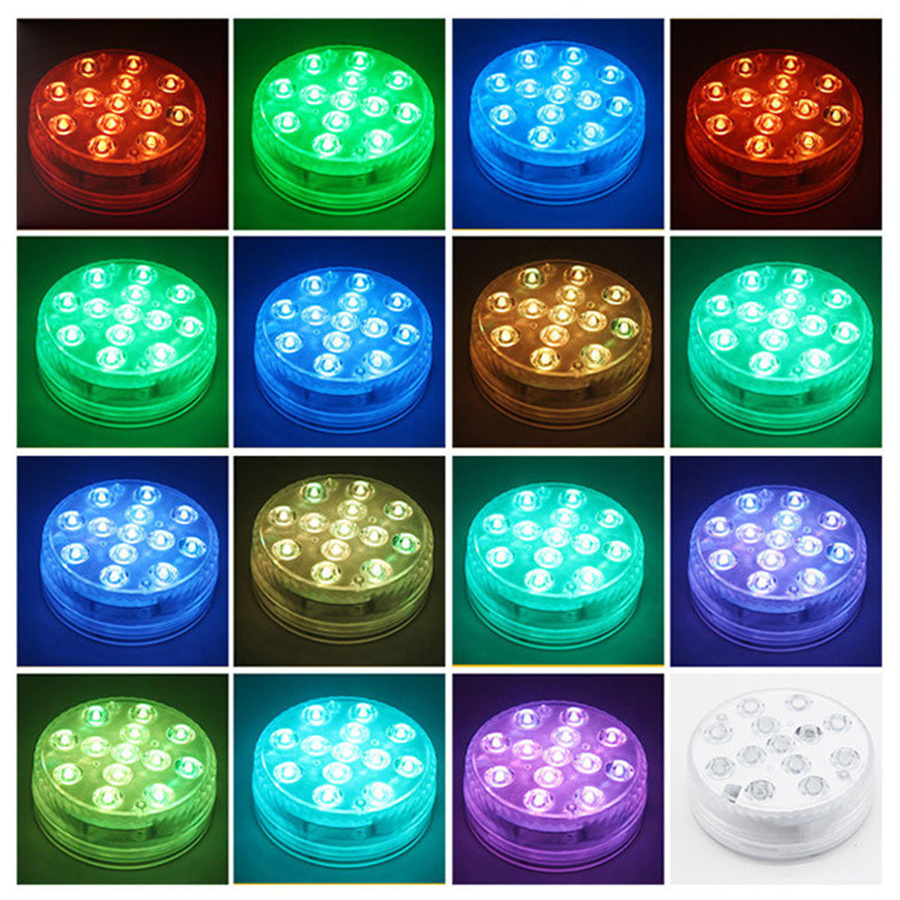 13 Led Submersible Light for Swimming Pool Garden Fountain Bathroom IP68 Waterproof Underwater Lamp with Suction Cup RF Remote