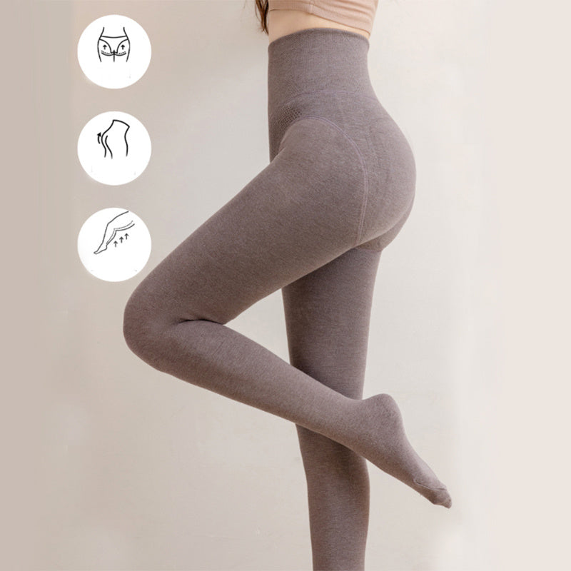 Winter-Leggings mit hoher Taille und Socken, modische, schlanke Strumpfhosen, warme, dünne Beine, Hosen, Damenbekleidung