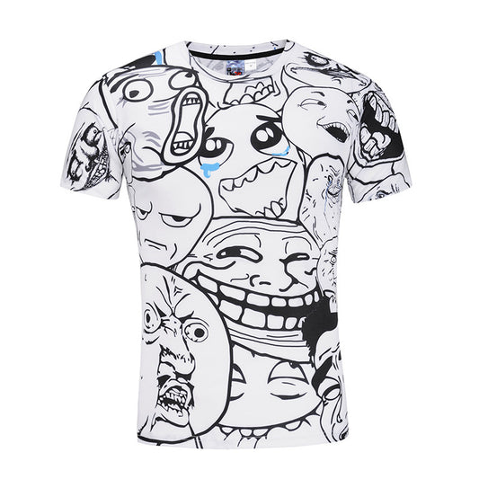 Lässiges T-Shirt mit Emoji-Motiv