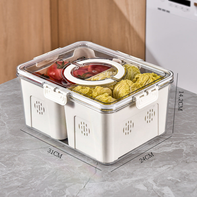 Kitchen Gadget Compartments Divided Serving Tray With Lid Veggie Tray Portable Snack Box Food Container For Biscuits Candy Fruits Nuts