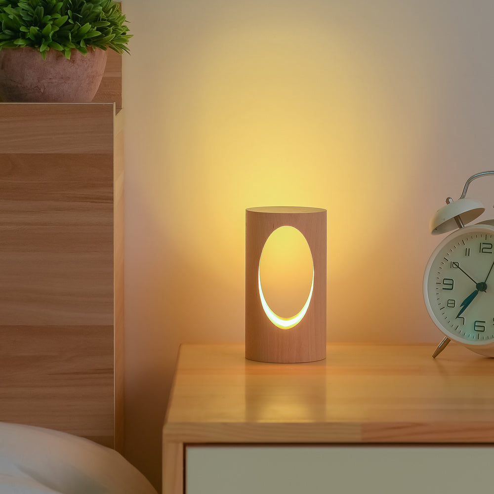 Solid wood LED reading lamp