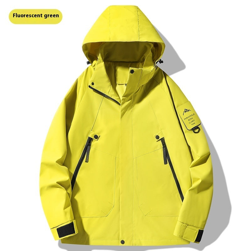 Einlagige Outdoor-Shell-Jacke, dünn, winddicht, wasserdicht, Bergsteigeranzug