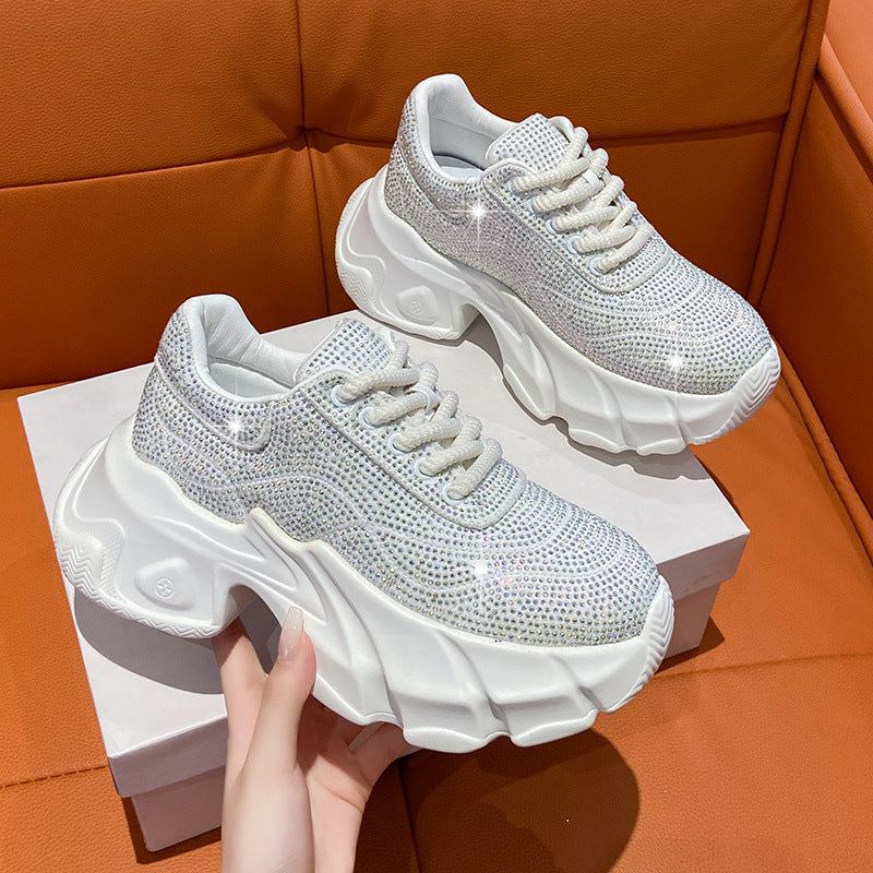 Frühling und Herbst Neue Plattform Ferse Licht Unten Sport Stil Höhe Zunehmende Frauen Schuhe