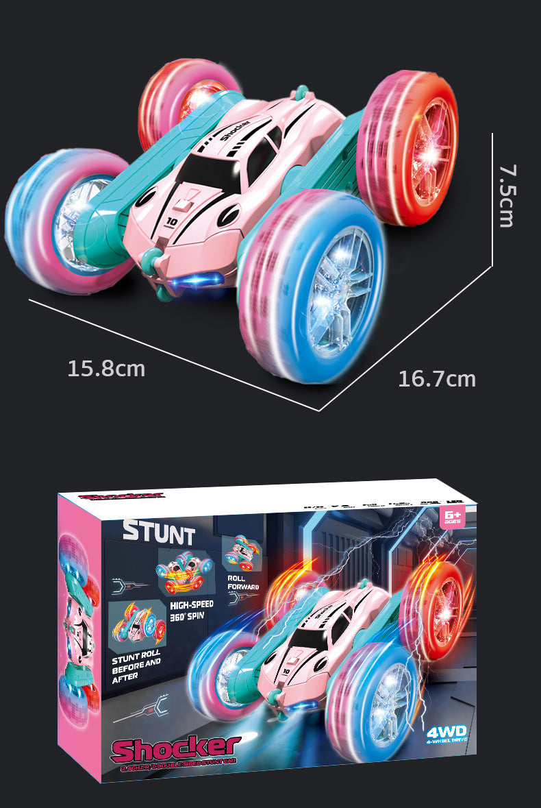 Remote Control Stunt Car Light Wheel Swing Arm Double-sided Rolling Car Toy