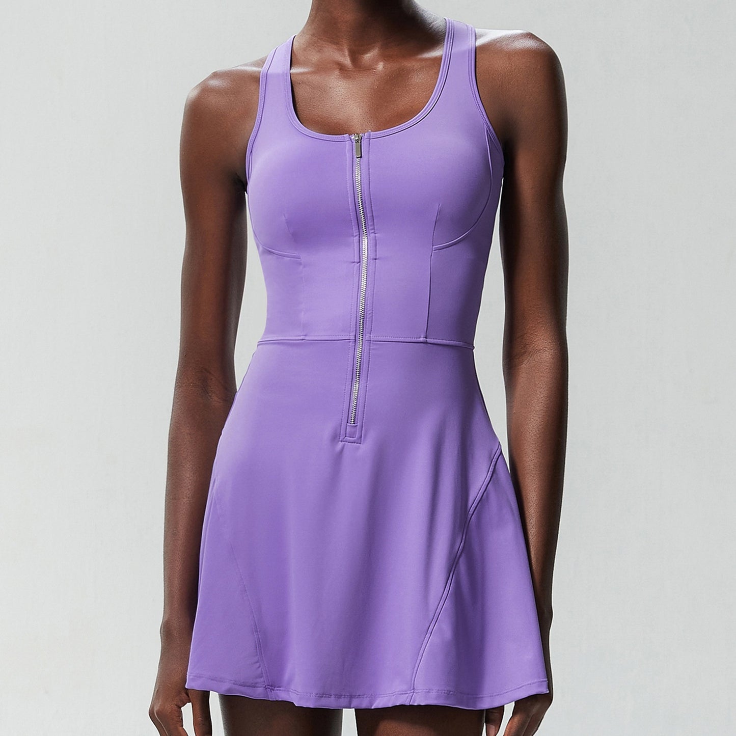 Women's Zipper Sports Tennis Skirt Dress