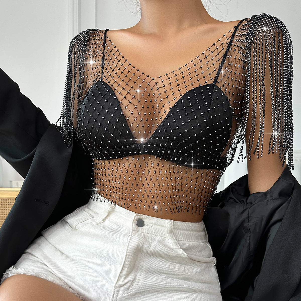 Fishnet Women's Clothing Short Sleeve Vest