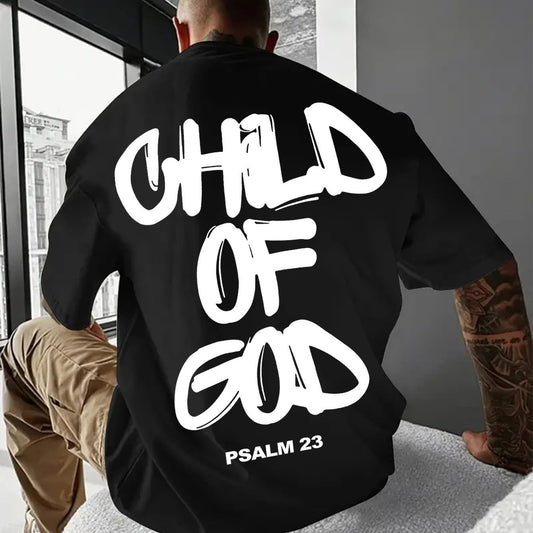 PSALM 23 Bedrucktes T-Shirt, Herren-T-Shirt, lässiges Kurzarm-T-Shirt für den Sommer