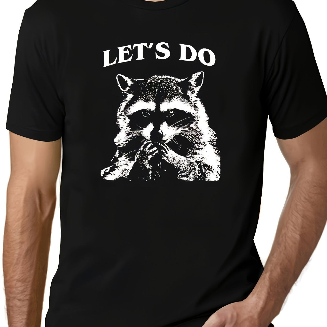 Men's Raccoon Printed T-shirt, Fun T-shirt