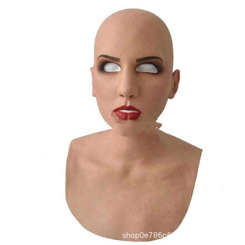 Old White Mask Bald Old Latex Headgear Halloween Cosplay Funny Props