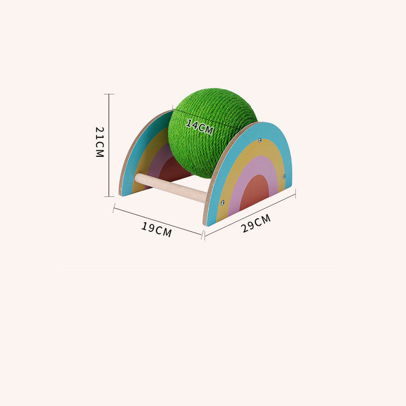 Katzenkratzbaum Sisalseil Ball Katzenkratzbaum Holzständer Anti-Scratch-Spielzeug für Katzen