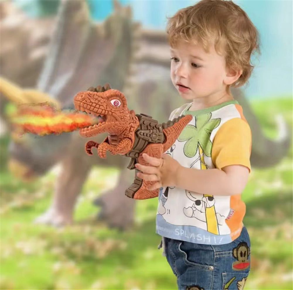 Dinosaur Sound Fire Spray Gun Tyrannosaurus Rex Triceratops Sound Light Summer Outdoor Disinfection Safe Gun Kids Toy Portable