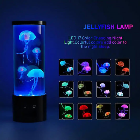 9-inch LED Colorful Jellyfish Lamp Amazon Hot Home Decoration Small Night Lamp Creative Ambience Light Exclusive For Cross-border