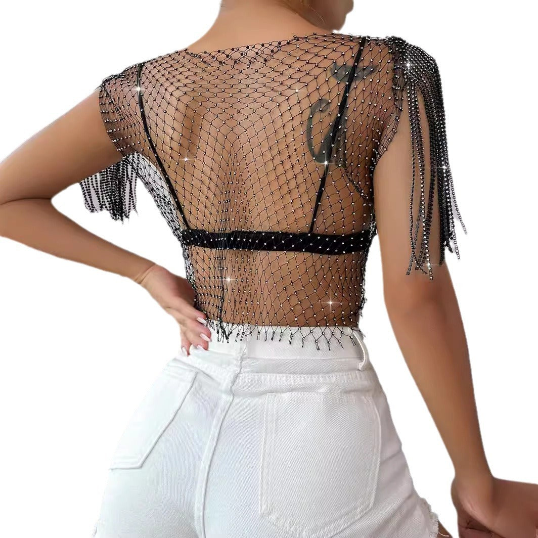 Fishnet Women's Clothing Short Sleeve Vest