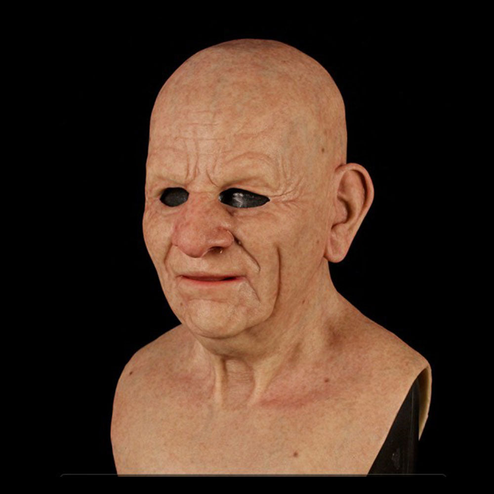 Old White Mask Bald Old Latex Headgear Halloween Cosplay Funny Props