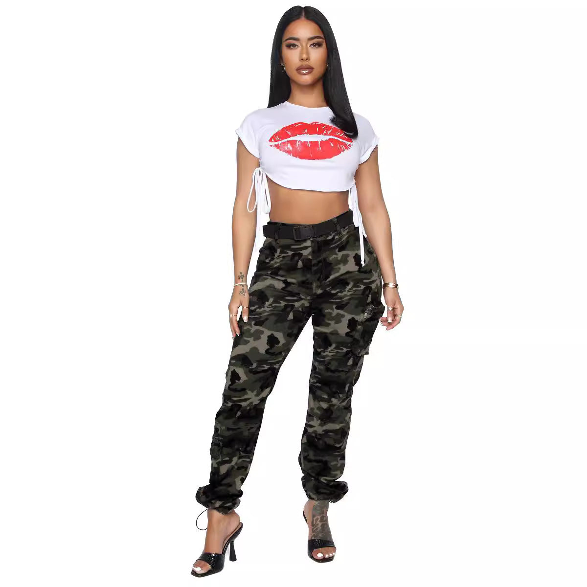 Denim Camouflage Cargo Pants Jeans Casual